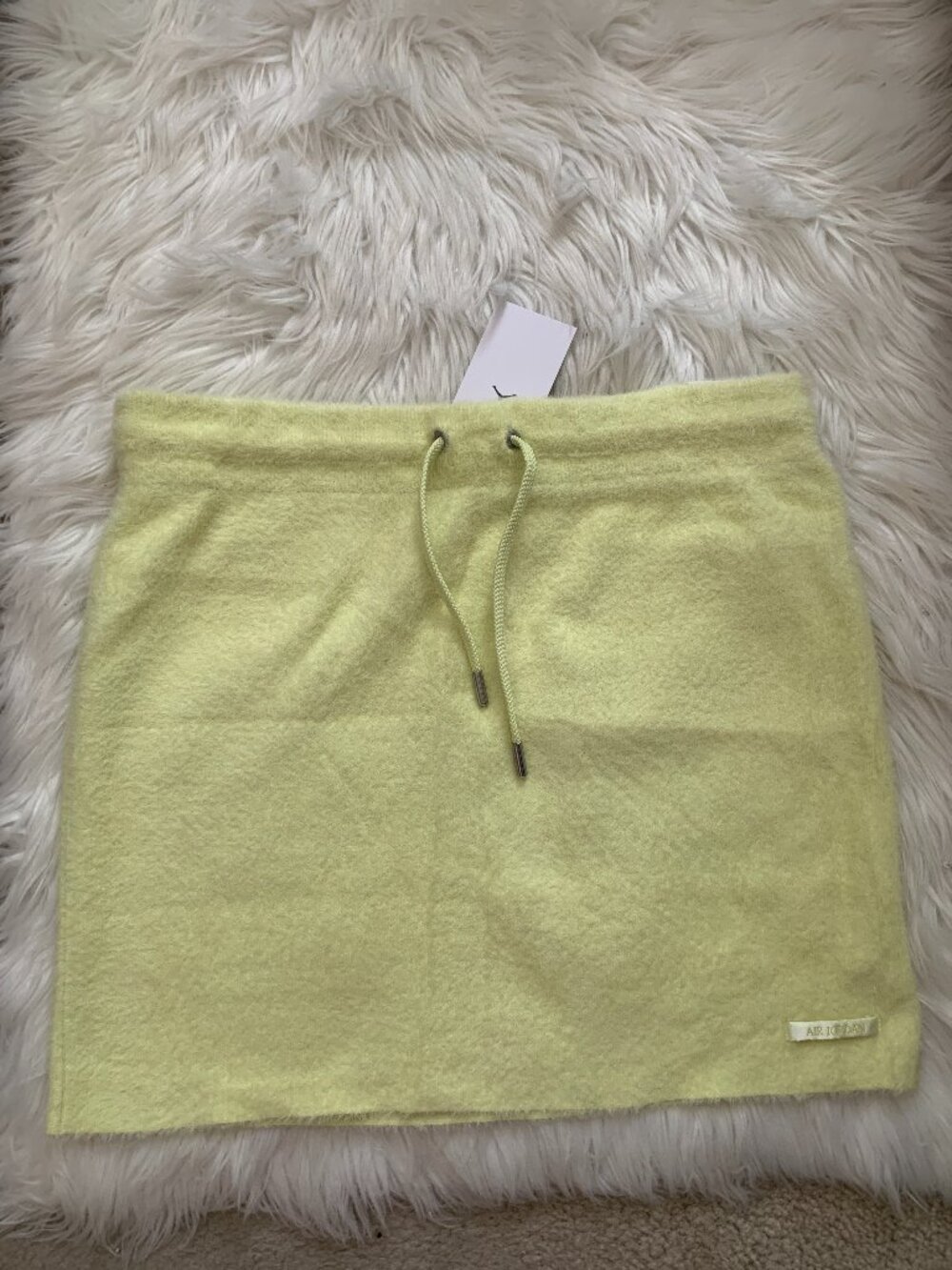 NIKE AIR JORDAN Fluffy Knit Mini Skirt in Luminous Green Sz LARGE